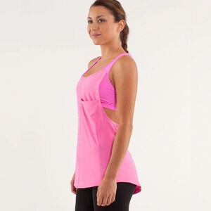 Lululemon Run: For Your Money Tank Pow Pink Light size 8 EUC with built in bra